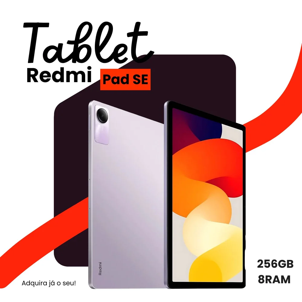 Tablet Redmi Pad SE Tela 11 256GB 8GB RAM Roxo