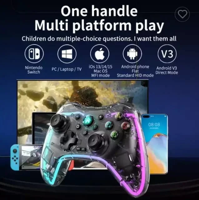 Kit 2 Controle Joystick Gamepad Compativel Ps4 PC Notebook Smart Tv Android Gamepass Celular Bluetooth Sem Fio. Kit 2 Controle Joystick Gamepad Compativel Ps4 PC Notebook Smart Tv Android Gamepass Celular Bluetooth Sem Fio.