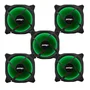 Kit 5 Cooler Fan Bs Reinforced  Verde 15 LEDs Para Gabinete 120mm X 120mm