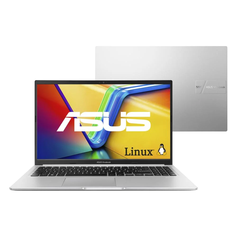 Notebook Asus Vivobook 15 M1502ya Amd Ryzen 7 5825u 16gb Ram 512gb SSD Linux Keepos 15,6" Fhd Cool Silver - Nj612