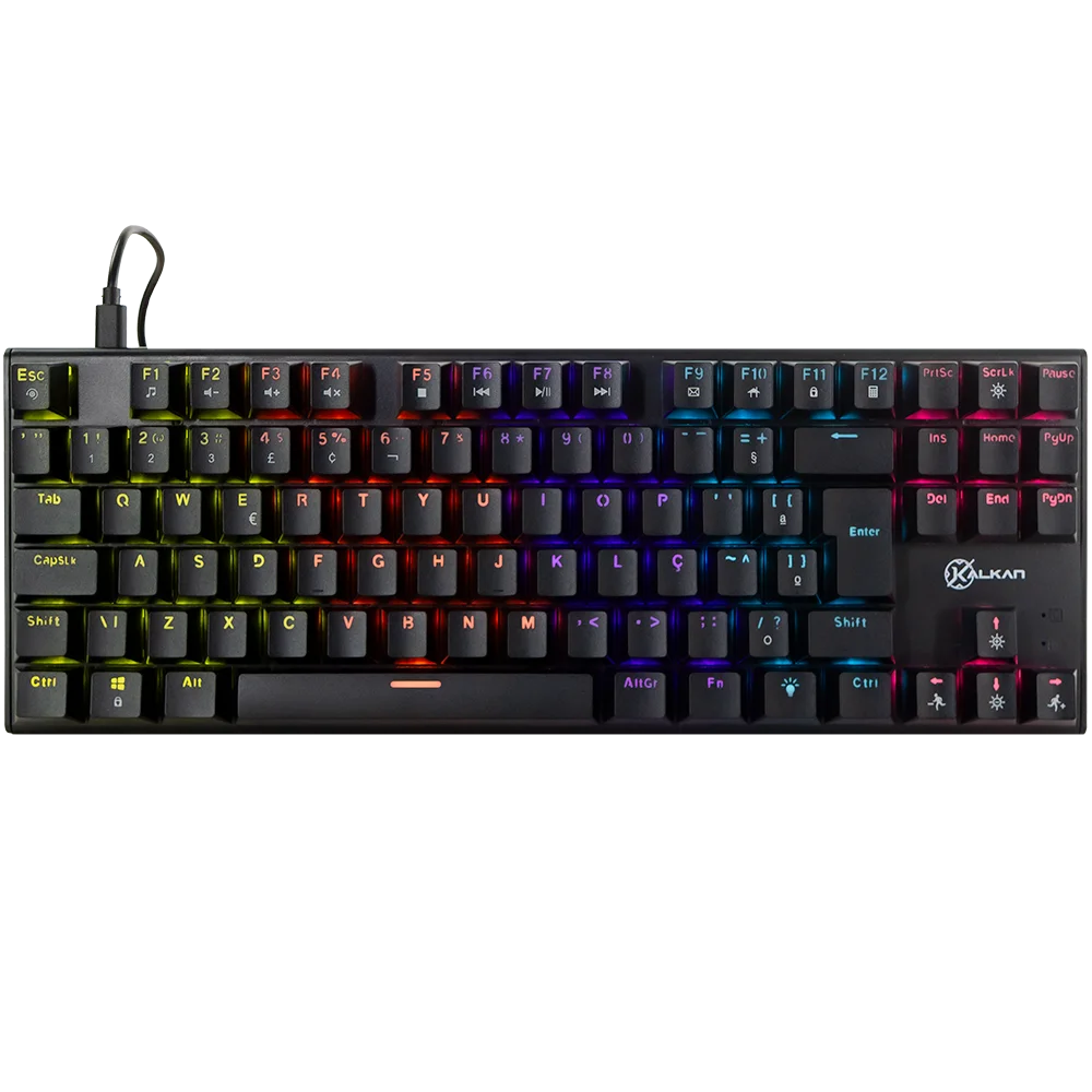 Teclado Mecanico Gamer Kalkan Loki Tkl Rainbow Switch Brown