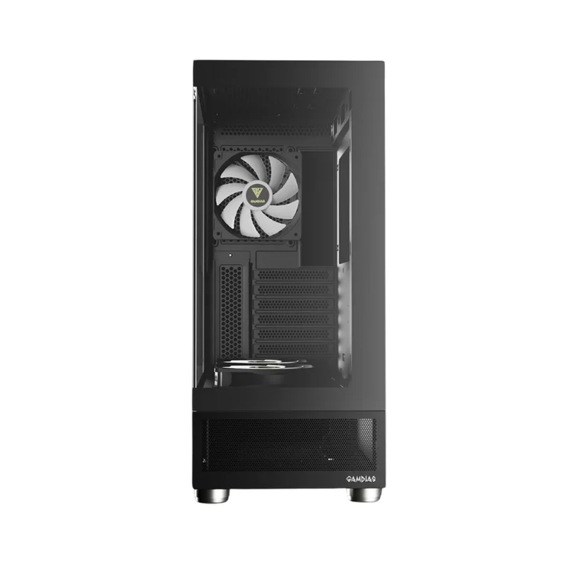Gabinete Gamer Gamdias Atlas E1 ARGB 3 Fans S/fonte Atx Midtower Display Digital Preto - Atlas E1