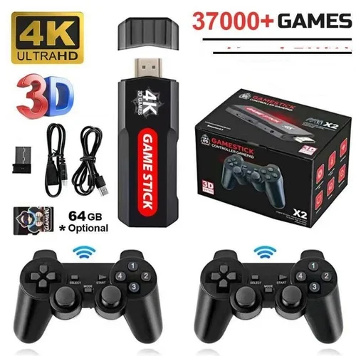 Game Retro 37000 Jogos 4k Com 2 Controles Sem Fio Game Retro 37000 Jogos 4k Com 2 Controles Sem Fio