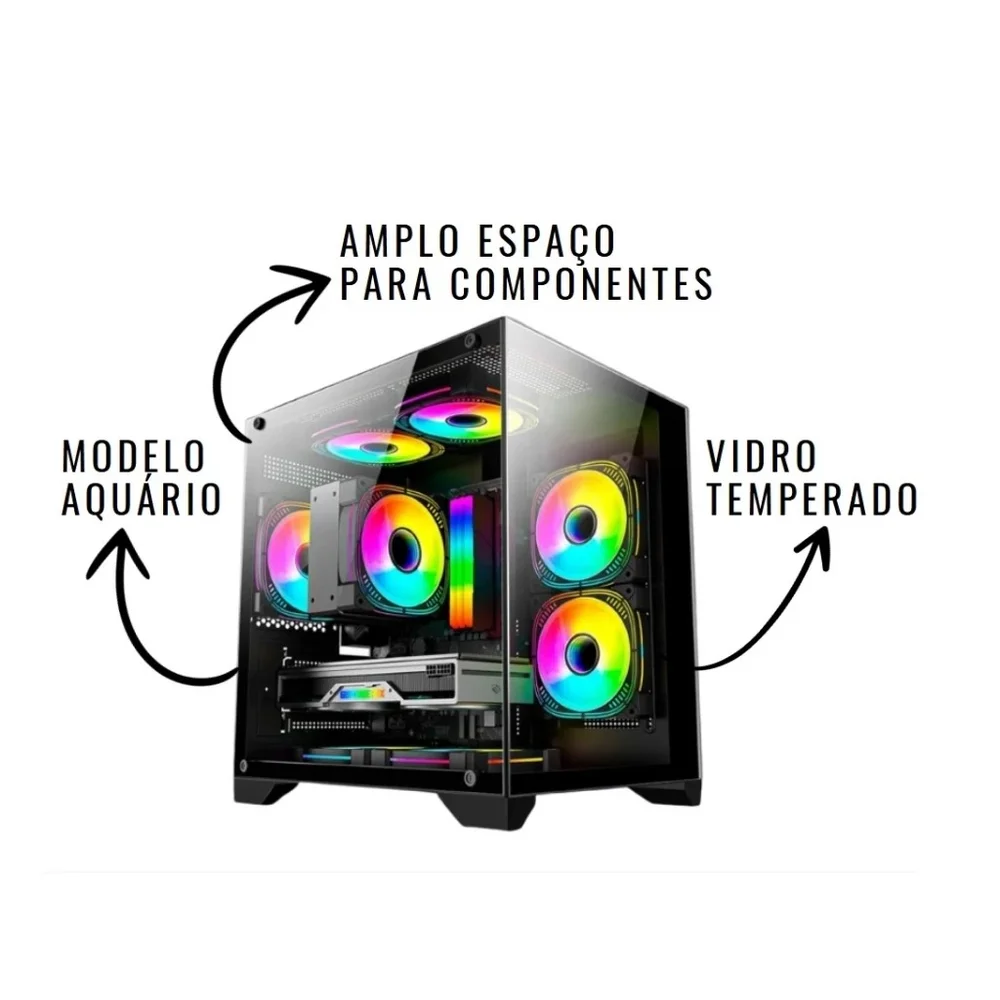 PC Gamer  Amd Ryzen 5 5500, Geforce RTX 3050, Memória 16gb Ddr4, SSD 1TB Nvme - view 3