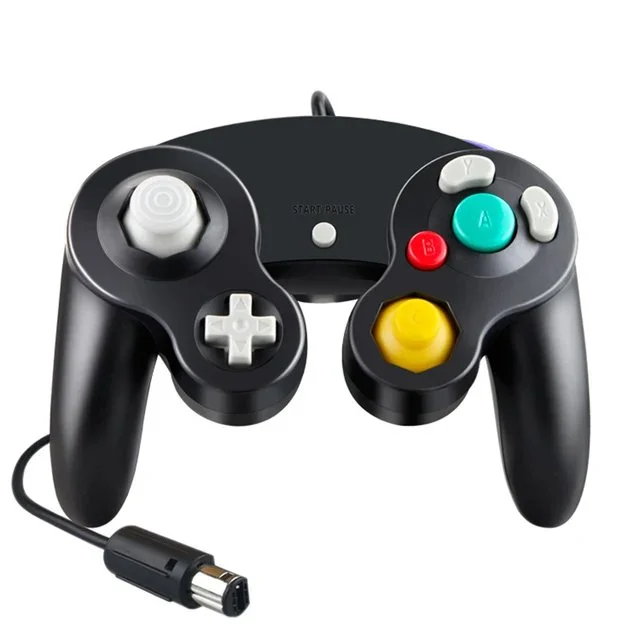 Controle Com Fio Compatível C/ Nintendo Gamecube E Wii Preto Controle Com Fio Compatível C/ Nintendo Gamecube E Wii Preto