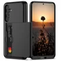 Capa Carteira com Compartimento Espaço para Guardar Cartão de Crédito para o Samsung Galaxy S25 Plus - Cor: Preto