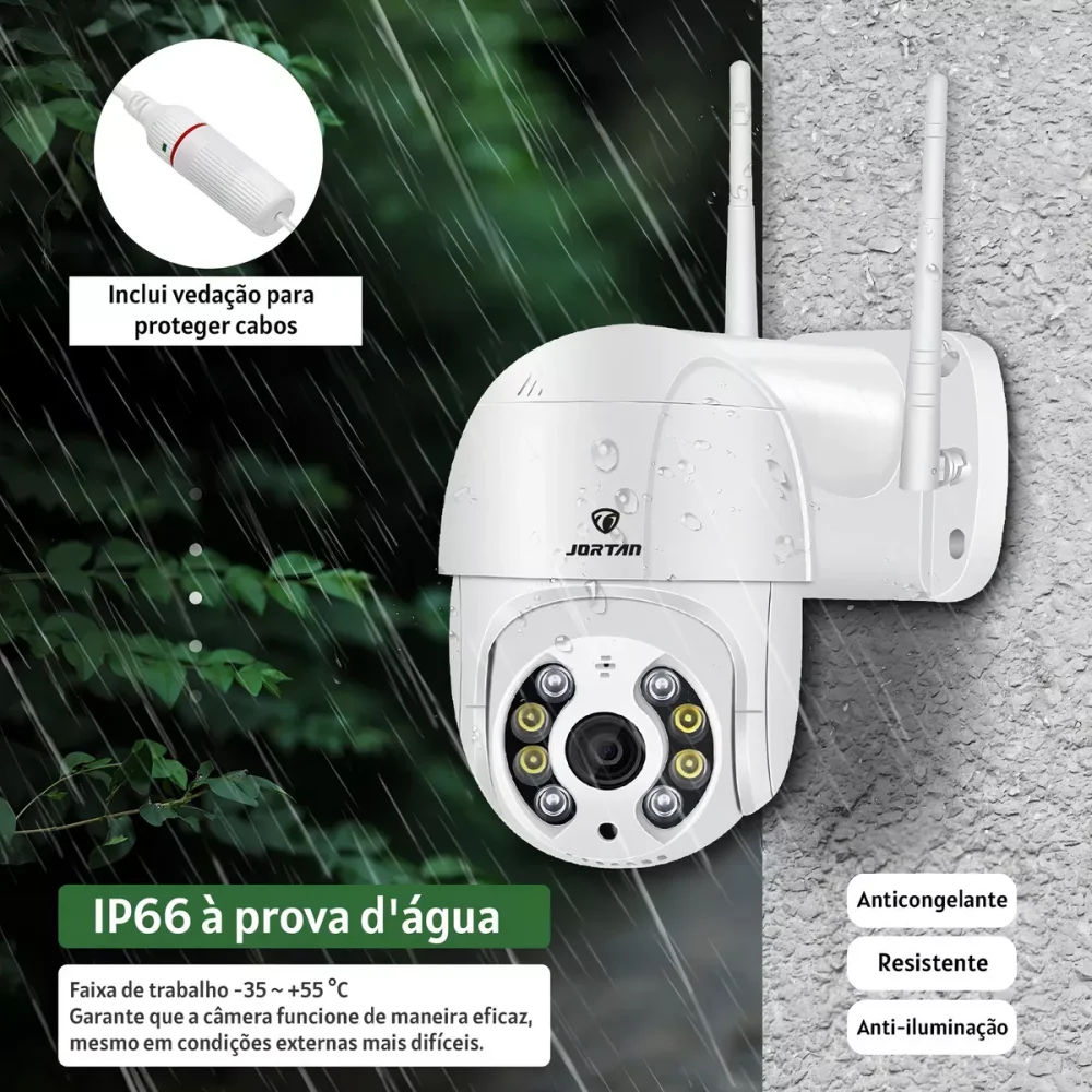 Câmera Segurança Ip Externa Rotativa Wifi Prova Dágua Full Hd 1080p