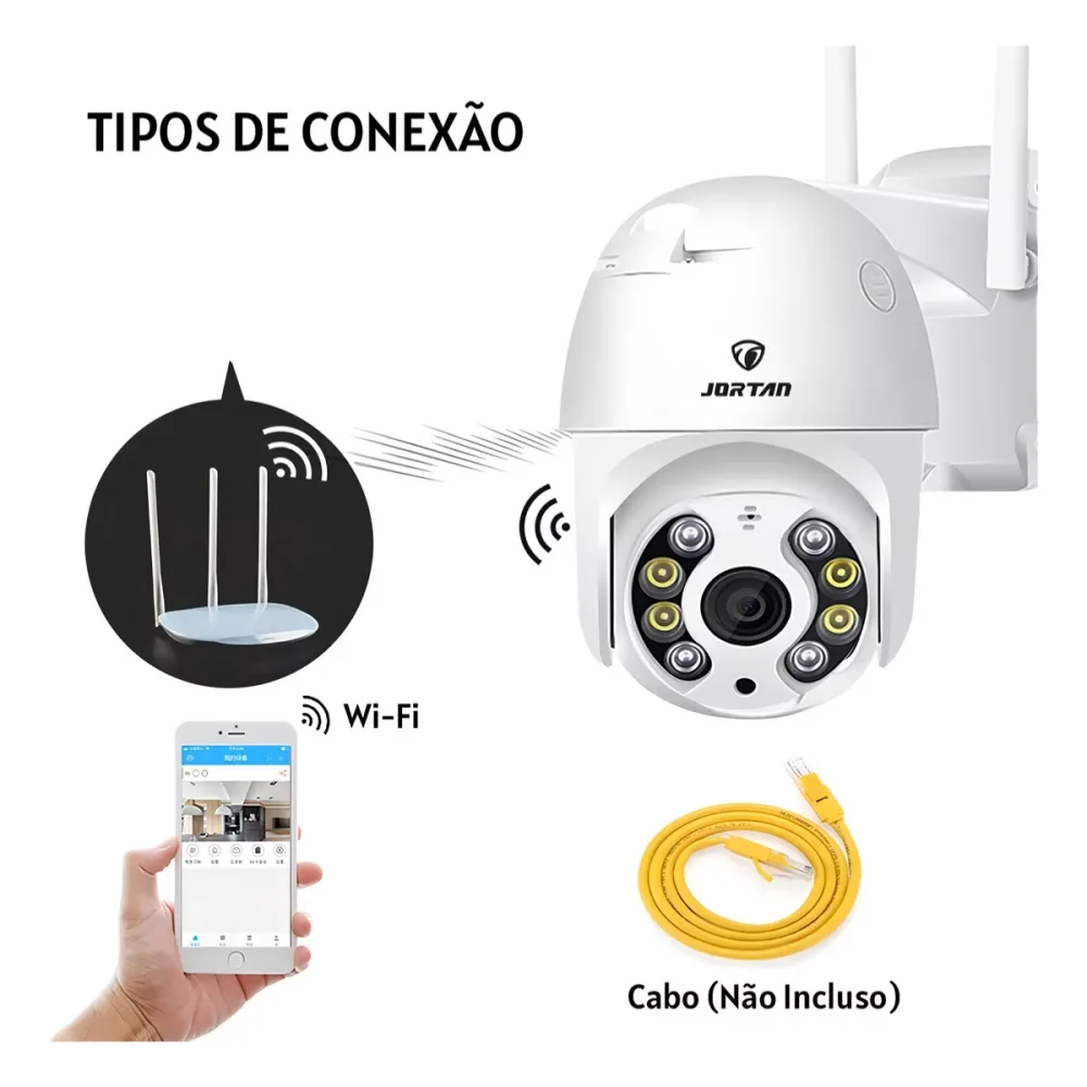 Câmera Segurança Ip Externa Rotativa Wifi Prova Dágua Full Hd 1080p