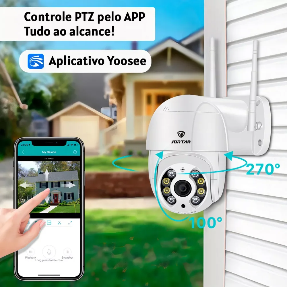 Câmera Segurança Ip Externa Rotativa Wifi Prova Dágua Full Hd 1080p