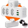 Adaptador Universal De Tomada 3 Tomadas Pinos Com Usb Tipo C Carregador Rápido