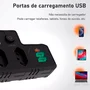 Adaptador Universal De Tomada 3 Tomadas Pinos Com Usb Tipo C Carregador Rápido