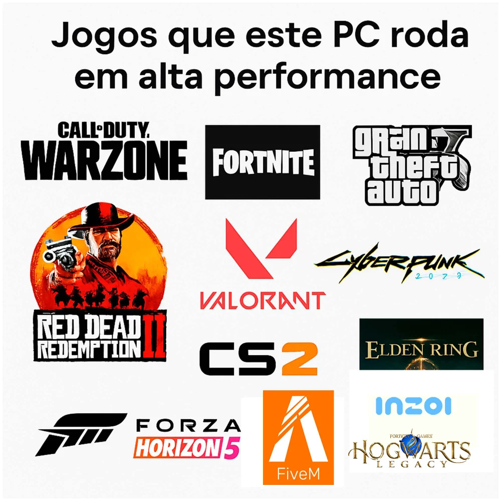 "Computador PC Gamer Intel Core i9 11ª Geração 64gb Ram, Nvme 2TB, RTX 5060, Monitor 24"" 165hz Curvo Com Áudio - Preto" - view 2