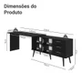 Mesa Para Computador Gamer Em L 3 Gavetas Preto Lisboa Madesa