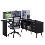 Mesa Para Computador Gamer Em L 3 Gavetas Preto Lisboa Madesa