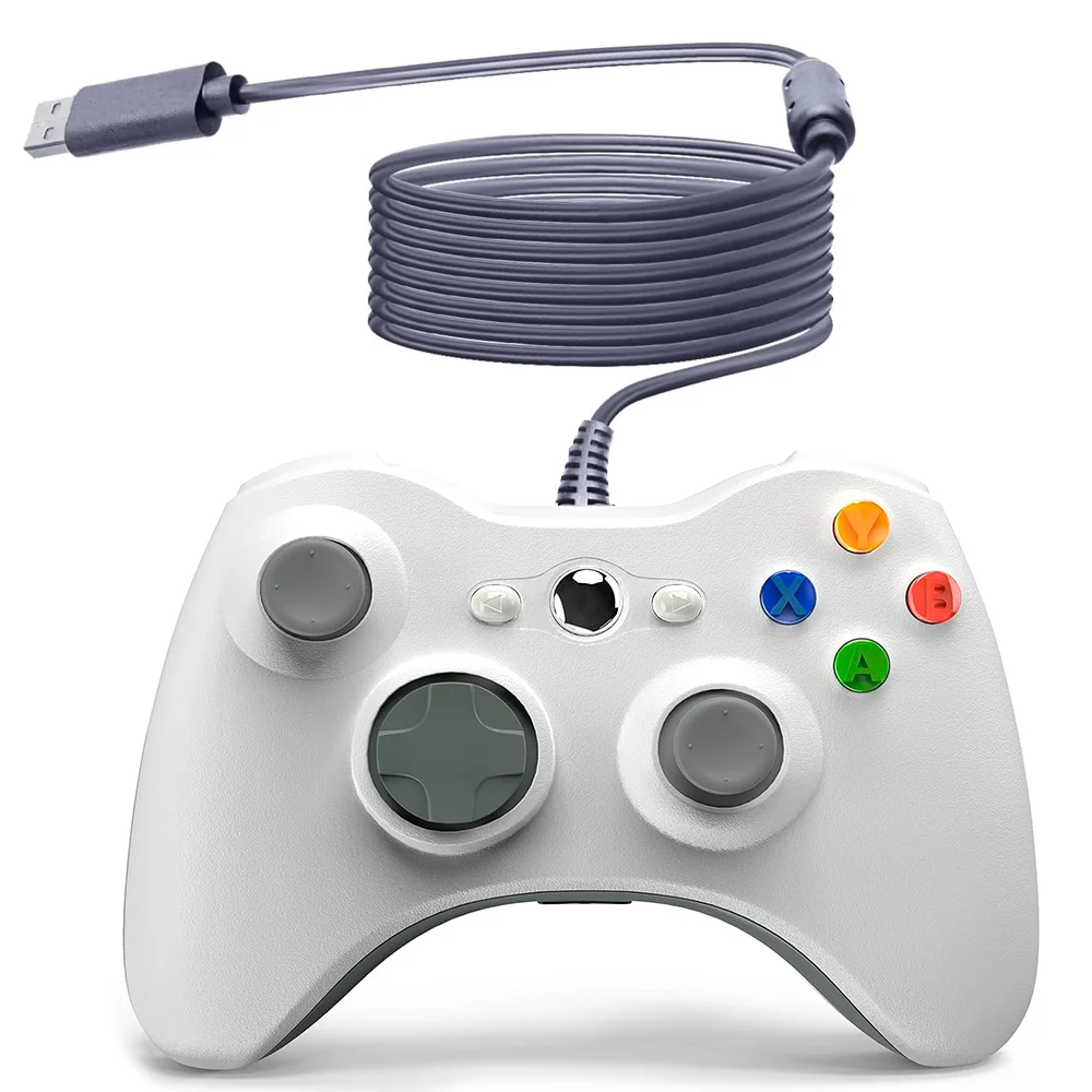 Controle Usb Com Fio Para XBOX 360 Computador Notebook Branco Controle Usb Com Fio Para XBOX 360 Computador Notebook Branco