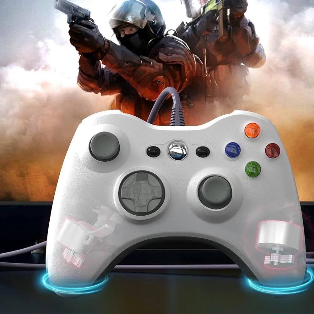 Controle Usb Com Fio Para XBOX 360 Computador Notebook Branco Controle Usb Com Fio Para XBOX 360 Computador Notebook Branco