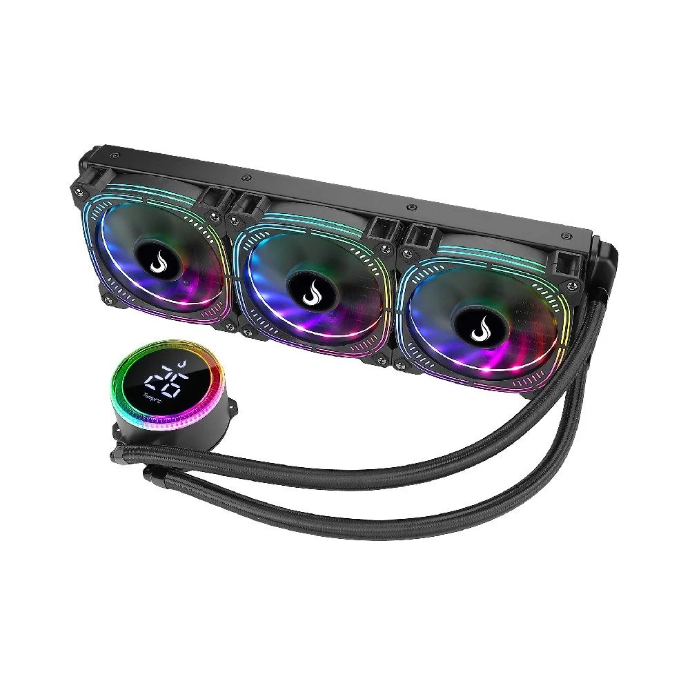 Water Cooler Rise Mode Aura Ice Black, ARGB, 360mm, AMD/Intel, Preto - RM-WAIB-06-ARGB Water Cooler Rise Mode Aura Ice Black, ARGB, 360mm, AMD/Intel, Preto - RM-WAIB-06-ARGB