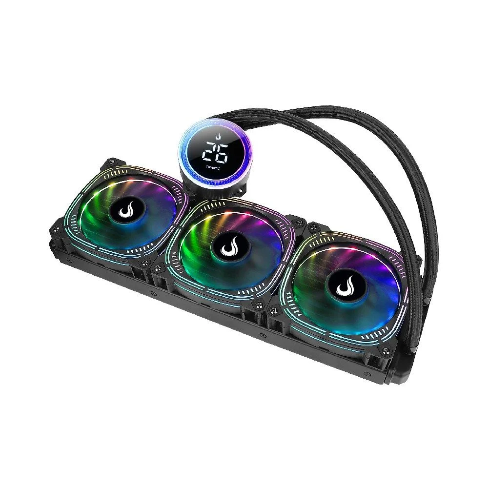 Water Cooler Rise Mode Aura Ice Black, ARGB, 360mm, AMD/Intel, Preto - RM-WAIB-06-ARGB Water Cooler Rise Mode Aura Ice Black, ARGB, 360mm, AMD/Intel, Preto - RM-WAIB-06-ARGB