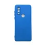 Capa Moto One Vision Silicone Aveludada Protege Câmera Colorida Capinha Anti Impacto Moto One Vision:azul