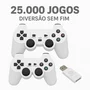 Game Retrô Com 25.000 Jogos + 2 Controles Sem Fio | Plug & Play Via Usb
