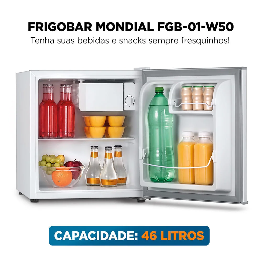 Frigobar Mondial 46l Porta Reversível Branco Fgb-01-w50 Frigobar 50l - Fgb-01-w50 - 127v/60hz Frigobar Mondial 46l Porta Reversível Branco Fgb-01-w50 Frigobar 50l - Fgb-01-w50 - 127v/60hz