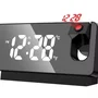 Relogio Digital Refletor Usb LED Despertador Calendário Projeção 180º