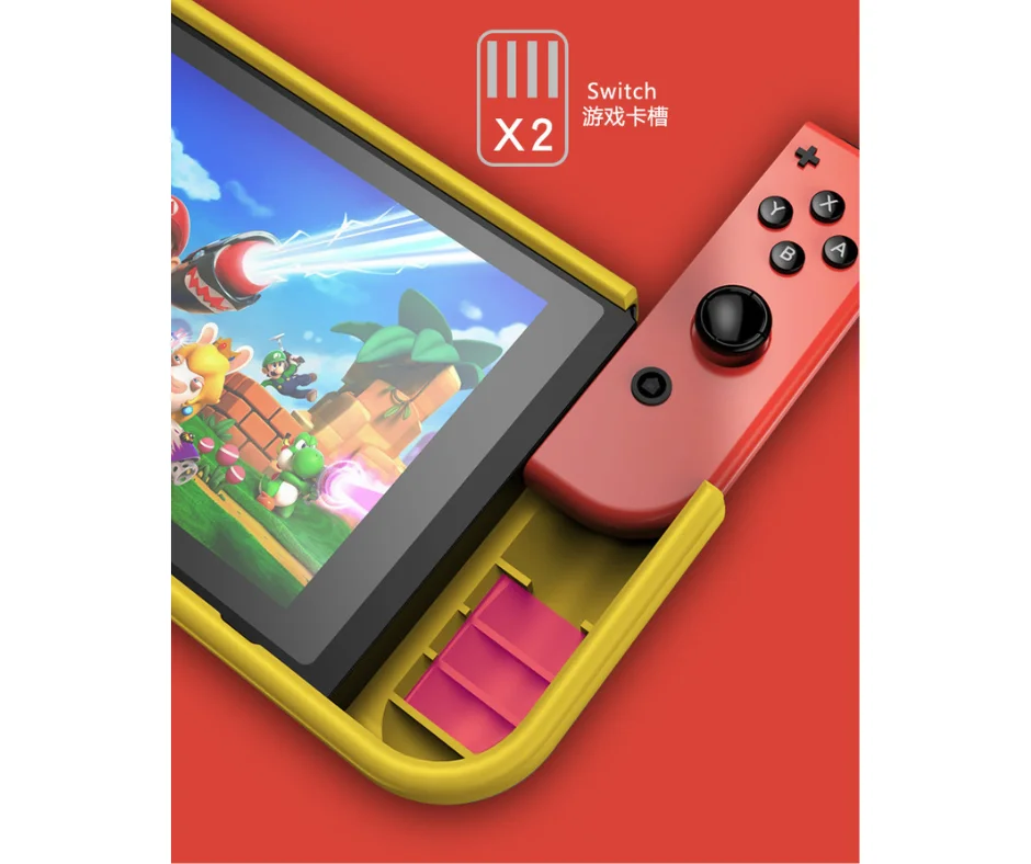 Case Grip Compativel Com Nintendo Switch Com Suporte E Slot Para Cartuchos Case Grip Compativel Com Nintendo Switch Com Suporte E Slot Para Cartuchos