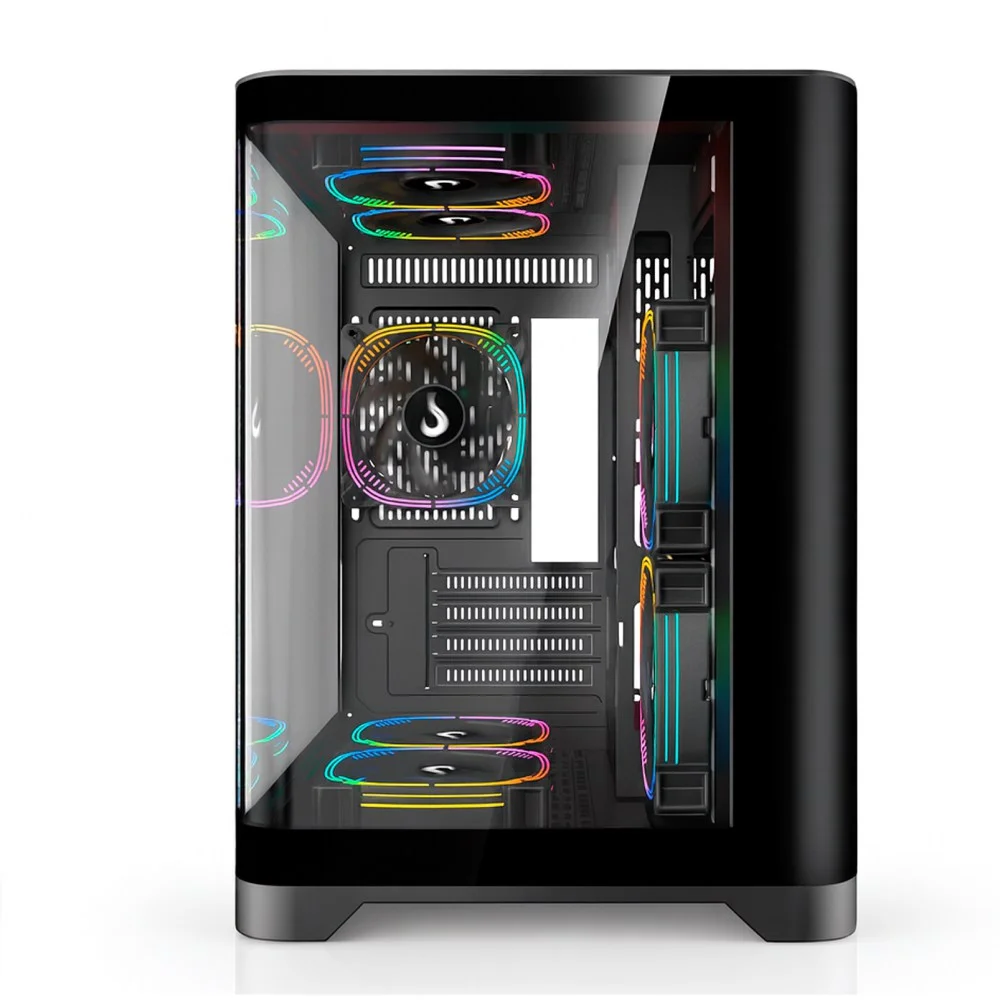 Gabinete Gamer Rise Mode Glass Curvo, M-ATX, Mid Tower, Lateral e Frental em Vidro, Preto - RM-GA-GC-FB Gabinete Gamer Rise Mode Glass Curvo, M-ATX, Mid Tower, Lateral e Frental em Vidro, Preto - RM-GA-GC-FB