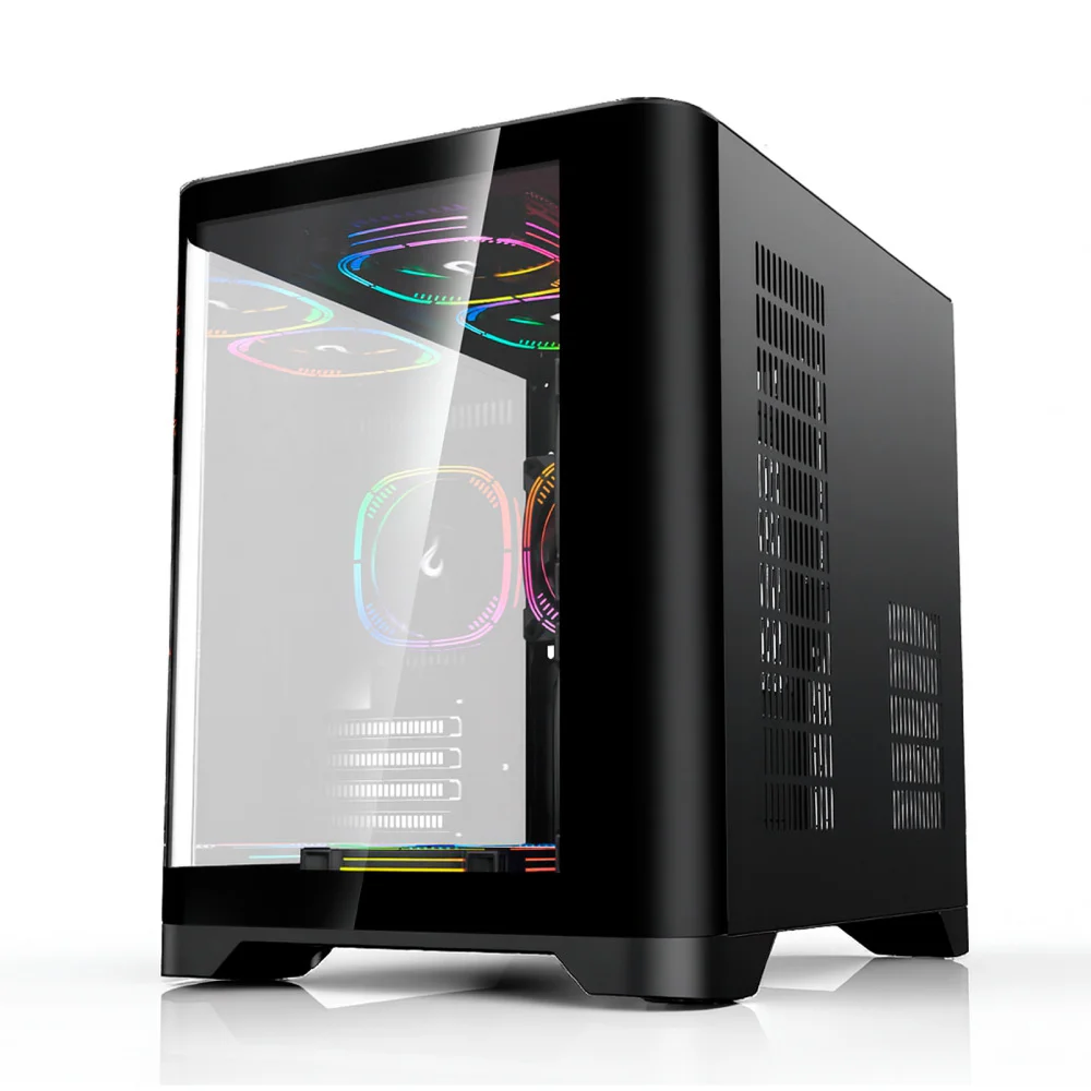 Gabinete Gamer Rise Mode Glass Curvo, M-ATX, Mid Tower, Lateral e Frental em Vidro, Preto - RM-GA-GC-FB Gabinete Gamer Rise Mode Glass Curvo, M-ATX, Mid Tower, Lateral e Frental em Vidro, Preto - RM-GA-GC-FB