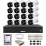 Kit 16 Câmeras Intelbras Vhl 1120 B Hdcvi Hd 720p Visão Noturna 20m Ip66 + Dvr Mhdx 1116-c + Hd 1TB
