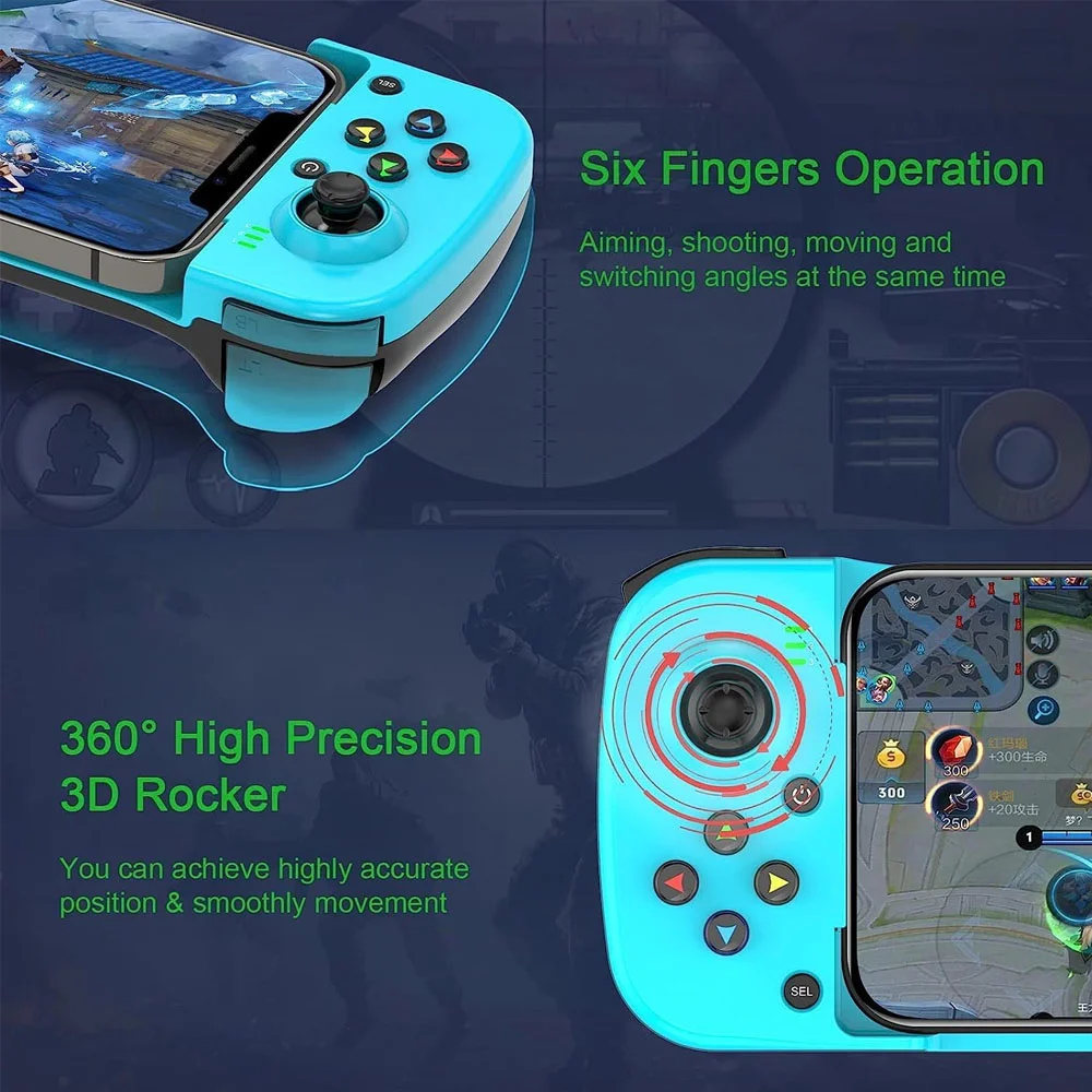 Gamepad Bsp-d3 - Controle Sem Fio Bluetooth - Compatível C/ Android E Ios - Recarregável Ergonomico Cor:cinza Gamepad Bsp-d3 - Controle Sem Fio Bluetooth - Compatível C/ Android E Ios - Recarregável Ergonomico Cor:cinza