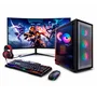 Computador Gamer Intel i9 11ª 64gb Ram, SSD 1TB, RTX 5060 8GB, Monitor 23" Curvo Branco, Gabinete X-frame Cinza