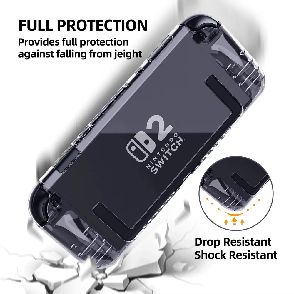 Capa Nintendo Switch 2 Silicone Flexível Transparente Antichoque