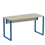 Mesa Escritório P25 Tub Pandin 150 Cm (larg) X 70 Cm (prof) Tampo Mdp Casablanca Pé Aço Tubular Azul