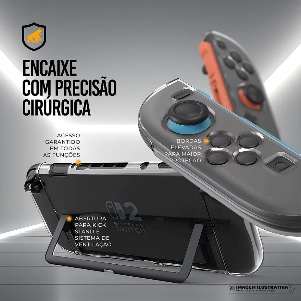 Capa Para Nintendo Switch 2 - Crystal Slim - Não Amarela - Gshield