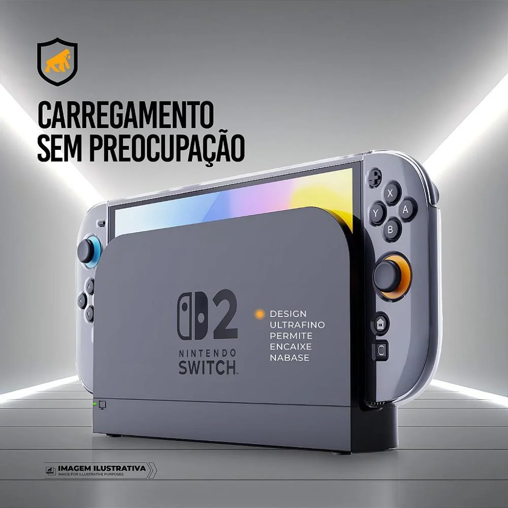 Capa Para Nintendo Switch 2 - Crystal Slim - Não Amarela - Gshield