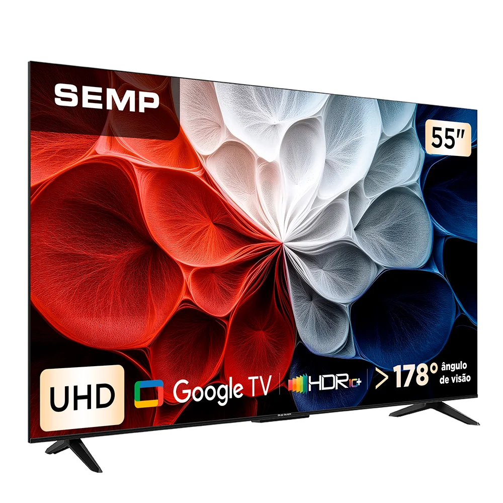 Smart TV Semp 55 Polegadas LED HVA 4K S62 WiFi Bluetooth Google TV 3 HDMI HDR10+ Dolby Audio 55S62 - view 3