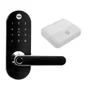 Kit Fechadura Digital Ymc 420w Preto E Cromado Com Hub Yale