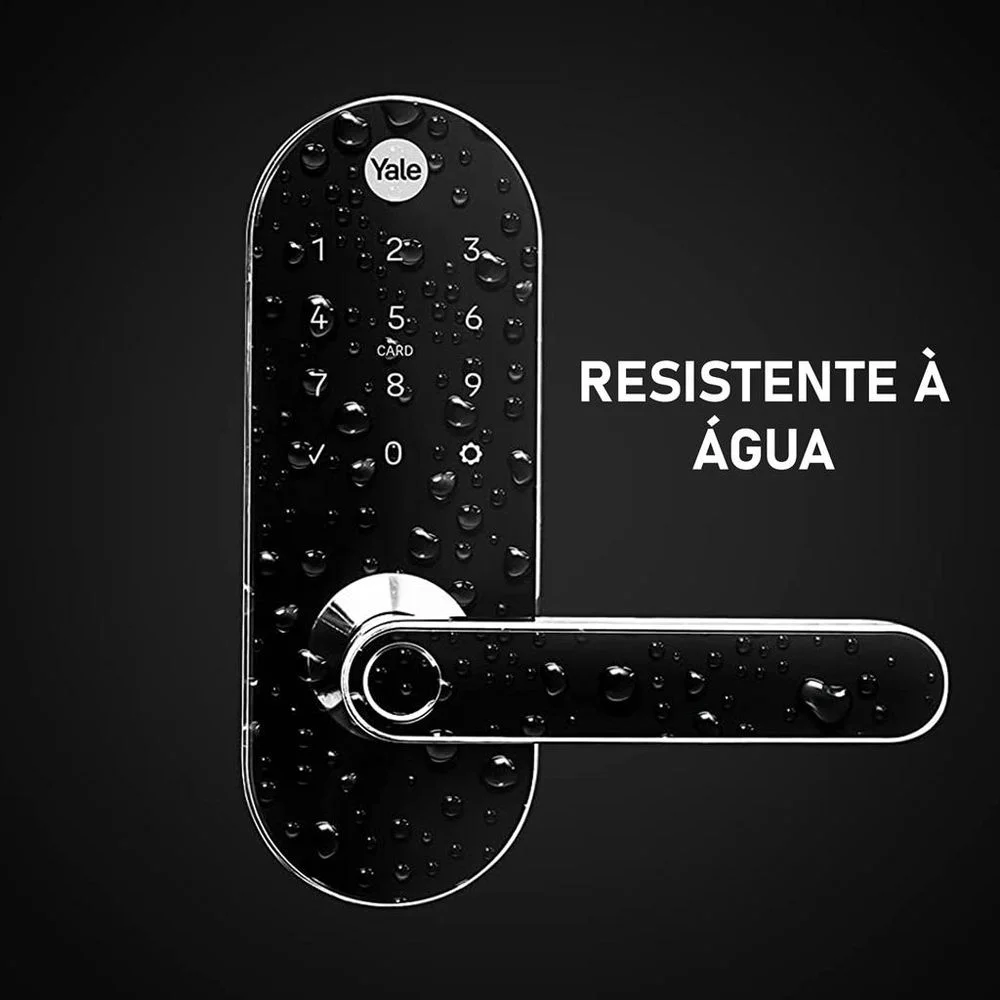 Kit Fechadura Digital Ymc 420w Preto E Cromado Com Hub Yale Kit Fechadura Digital Ymc 420w Preto E Cromado Com Hub Yale