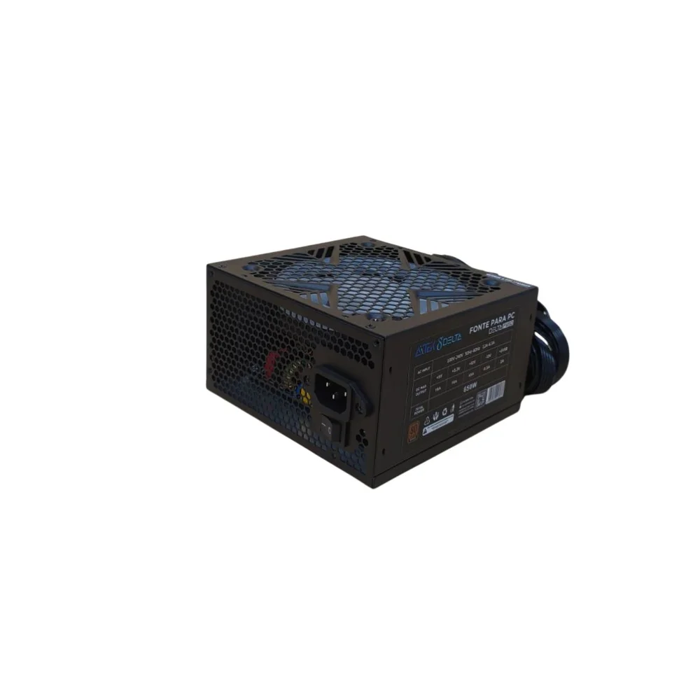 Fonte Gamer 650w Reais 80 Plus Bronze Pfc Ativo Com Ventoinha RGB Bivolt Fonte Gamer 650w Reais 80 Plus Bronze Pfc Ativo Com Ventoinha RGB Bivolt