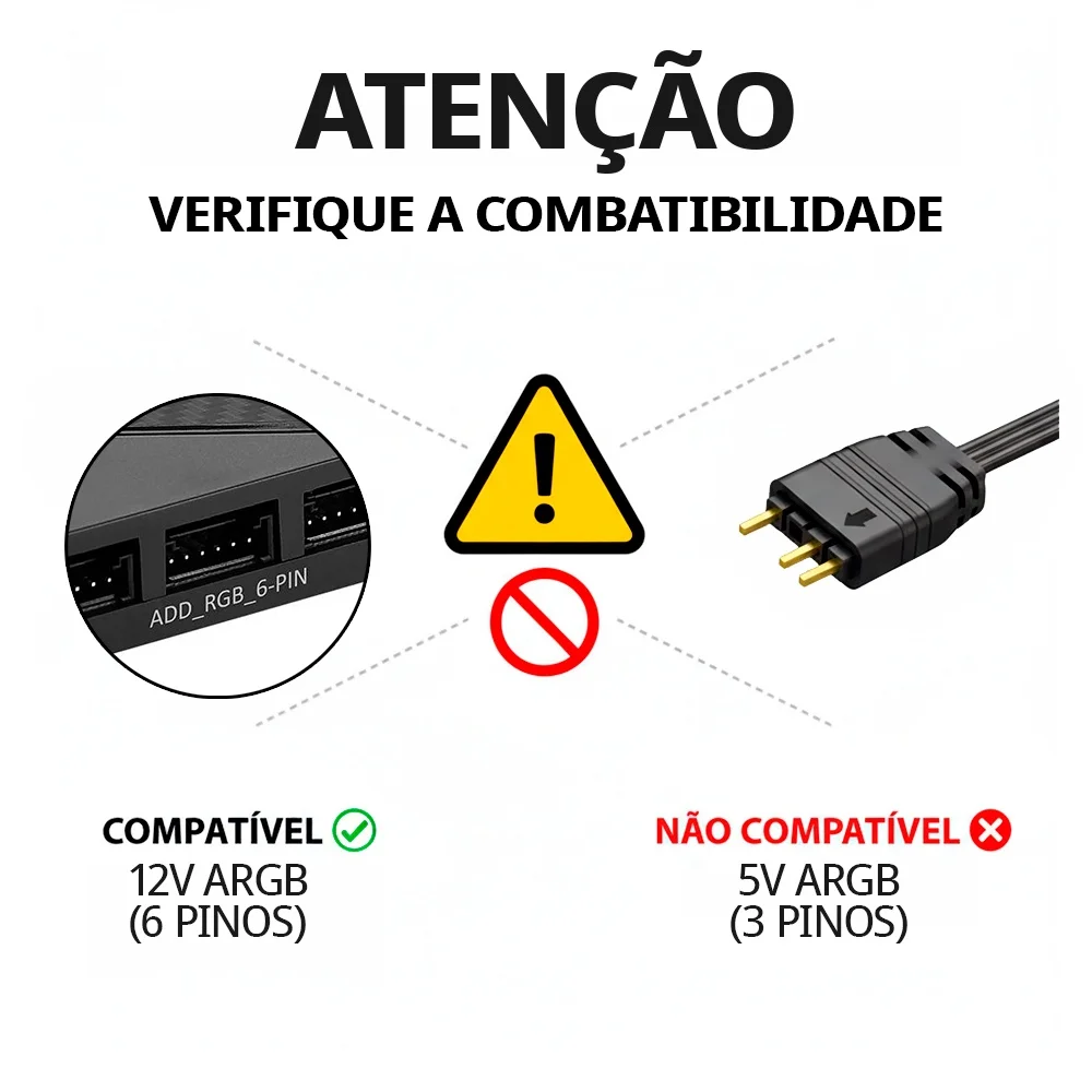 Cooler Fan ARGB Ventoinha Para Gabinete Eurus 6pin 12v Preto PC Clanm Gamer
