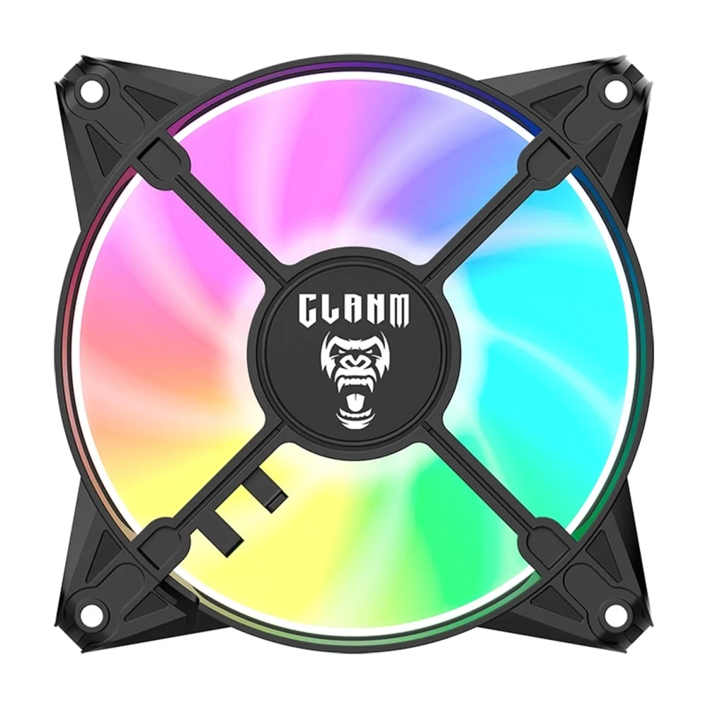 Cooler Fan ARGB Ventoinha Para Gabinete Eurus 6pin 12v Preto PC Clanm Gamer