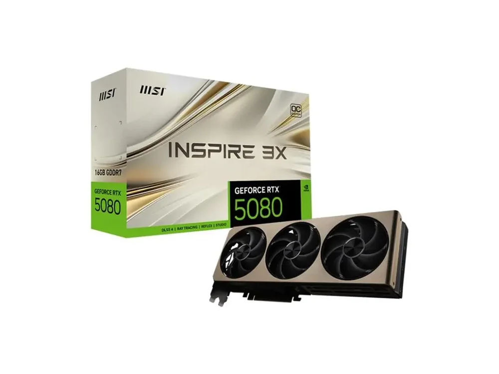 Placa De Video Msi Geforce RTX 5080 Inspire 3x Oc 16gb Gddr7 256 Bits - 912-v531-203