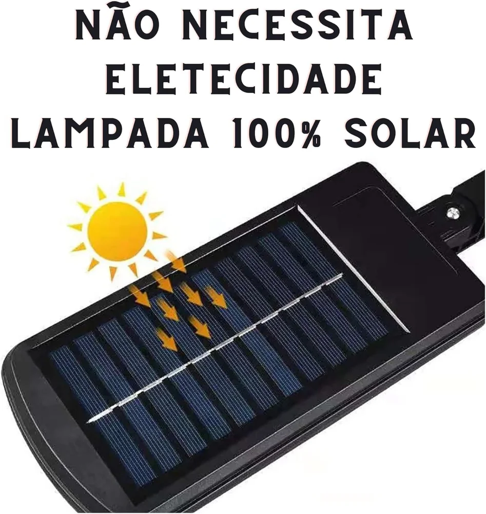 Luminária Solar LED Com Sensor De Presença E Poste De Parede - Autonomia De Até 12h, À Prova D'água, Iluminação Forte Para Áreas Externas