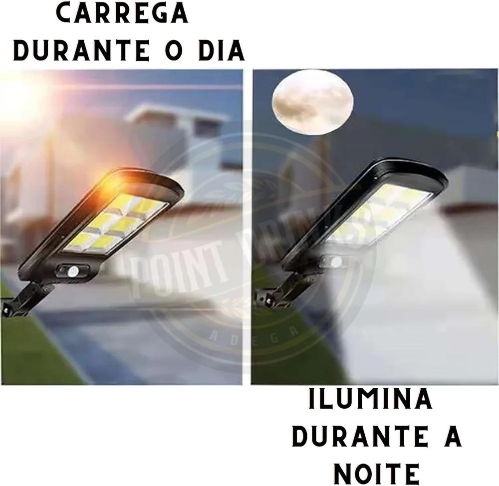 Luminária Solar LED Com Sensor De Presença E Poste De Parede - Autonomia De Até 12h, À Prova D'água, Iluminação Forte Para Áreas Externas