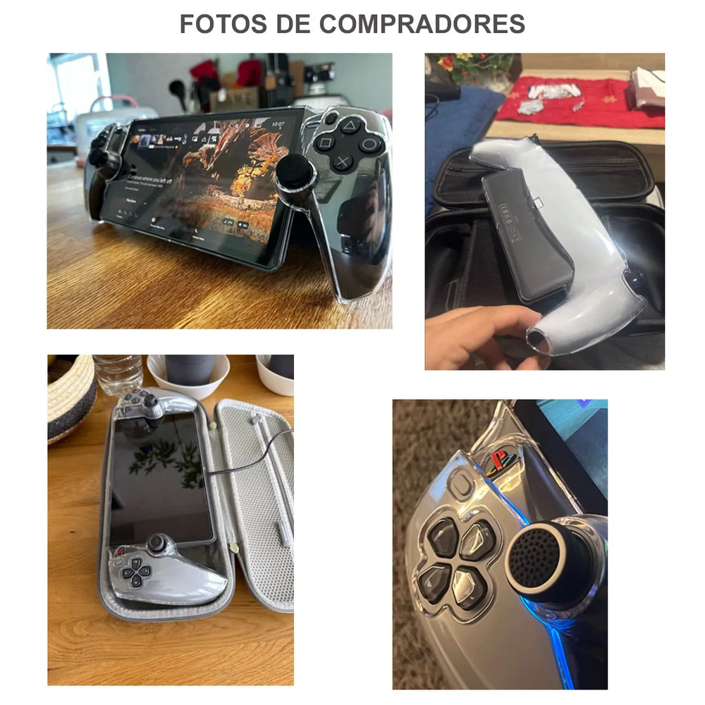 Case Ps5 Portal Cinza + Película Vidro + Capa Acrílico