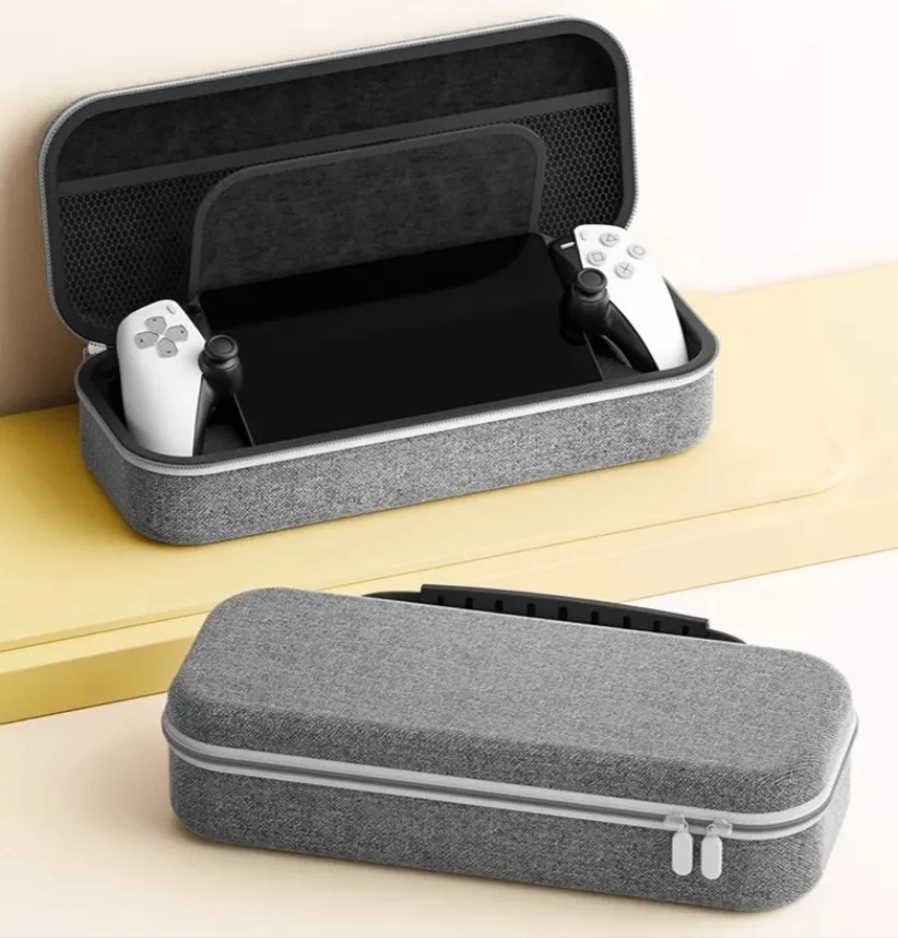 Case Ps5 Portal Cinza + Película Vidro + Capa Acrílico