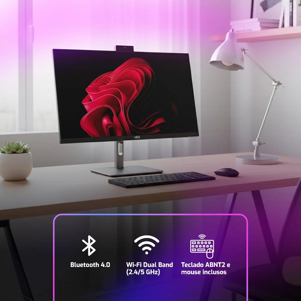 "Computador All In One 24"", Intel Core i5 11400 11ª Geração, 8GB Ddr4, SSD 1TB, WINDOWS 11  , Webcam, Wifi, Bluetooth, Hq Silver Aihqp-011" em Campinas - foto 2