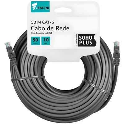 Cabo De Rede Efacini Cat6 Furukawa 100% Cobre, Anatel 50 Metros