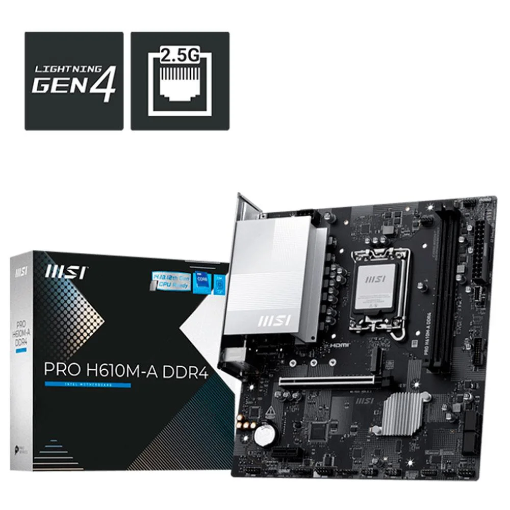 Placa Mae Msi Pro H610m-a Ddr4 LGA 1700 12 13 E 14 Geracao